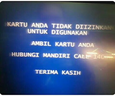 Kartu ATM mandiri tidak bisa Digunakan