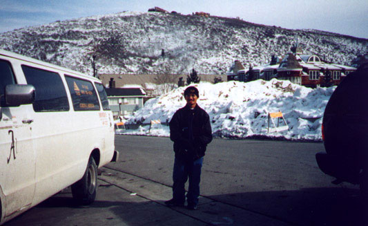 Posin' out in the snow at Park City, Utah...during the Sundance Film Festival in January of 2001.