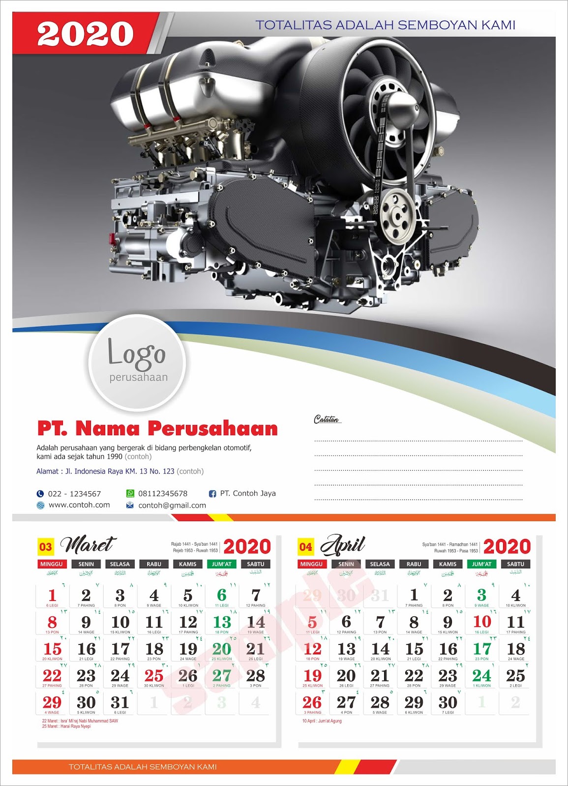 Download Templat Desain  Kalender  Tahun 2021 Lengkap cdr  