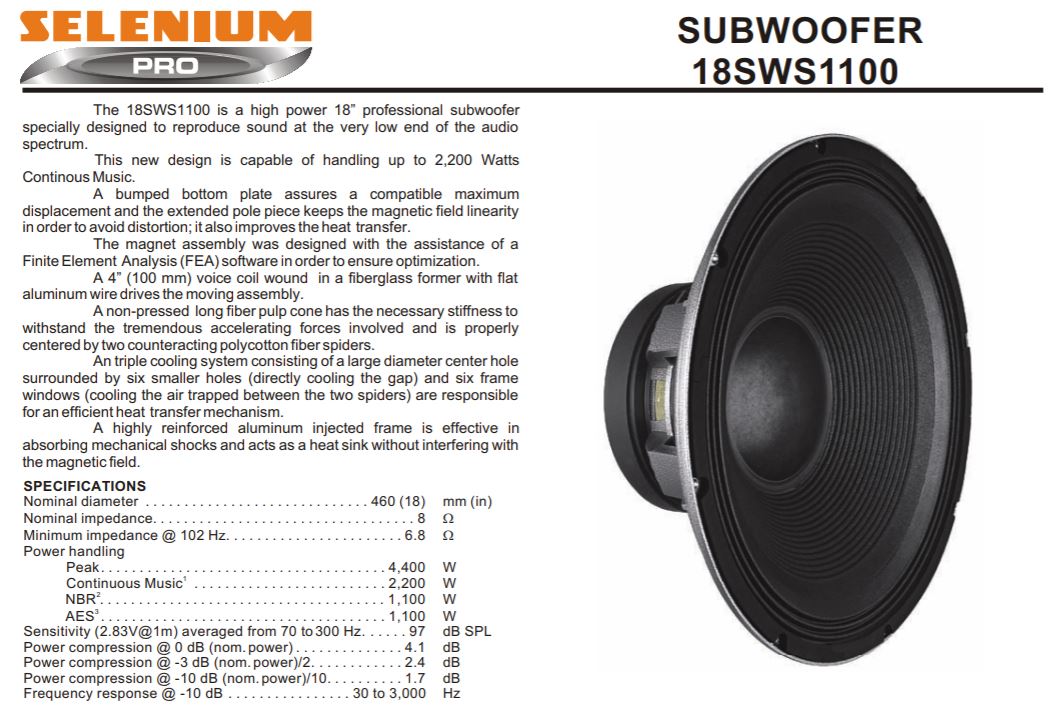 selenium subwoofer