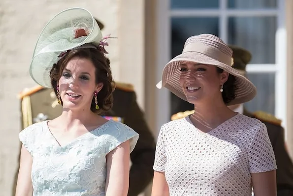 Members of the Grand Ducal Family of Luxembourg attended Te Deum Church Service, Maria Teresa, Grand Duke Guillaume and Grand Duchess Stephanie, Prince Louis and Princess Tessy, Prince Félix and Princess Claire