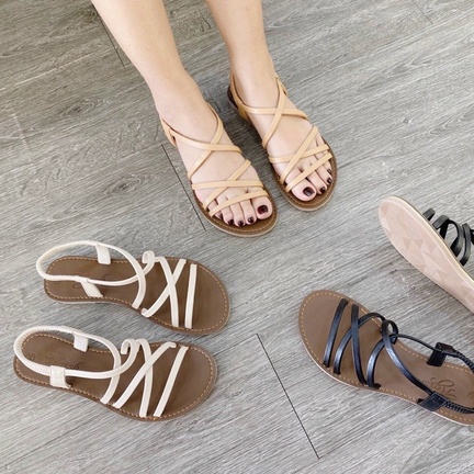 SANDAL XỎ NGANG QUAI CHÉO BỆT ĐẾ CHỐNG TRƯỢT ÊM CHÂN VNXK