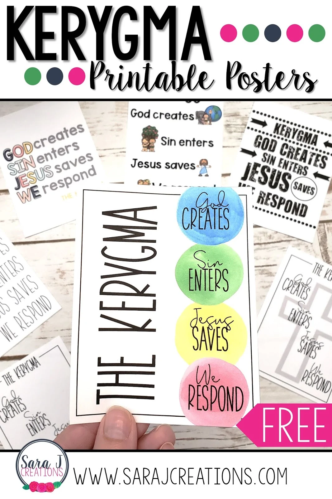 Free printable posters to make teaching kids the Kerygma even easier. Help them to proclaim the Gospel to those around us with these four phrases. Perfect for Catholic schools, religious education program, Sacramental prep, Sunday school, homeschool, Bible School and more.