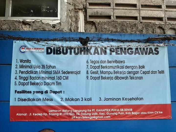 Lowongan Kerja Pt Kahaptex Indonesia 2020 Bukajobs Com