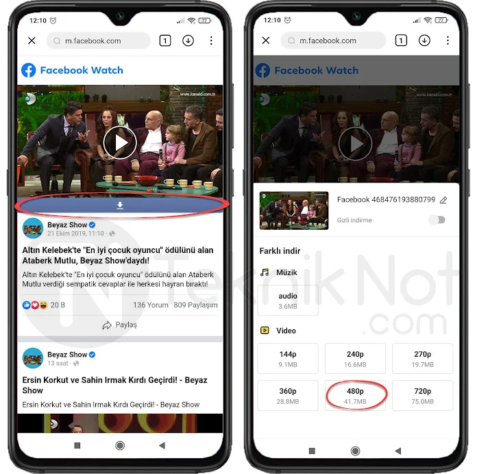 SnapTube ile Android Facebook Video indir