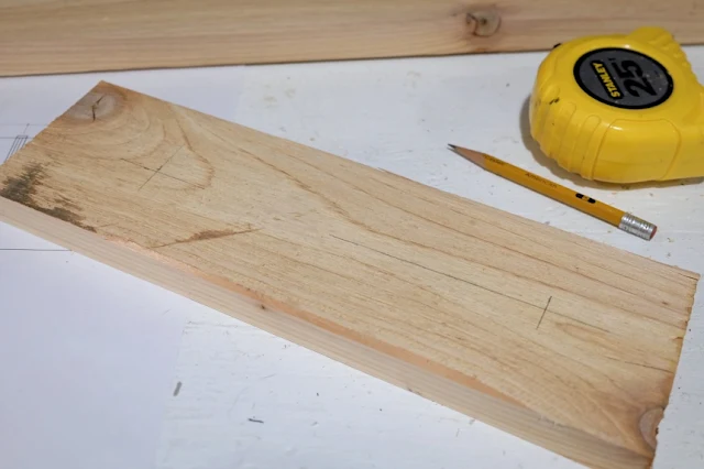 marking wood to cut and drill