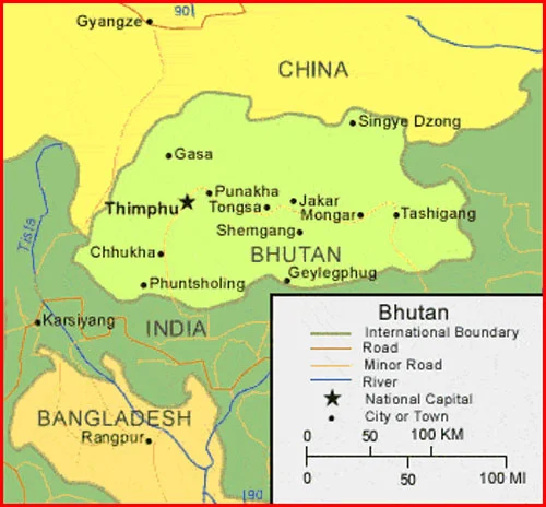 image: Bhutan Map HD
