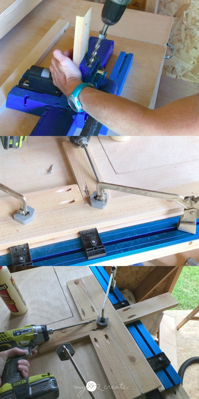 building ring toss game with Kreg Jig and pocket holes