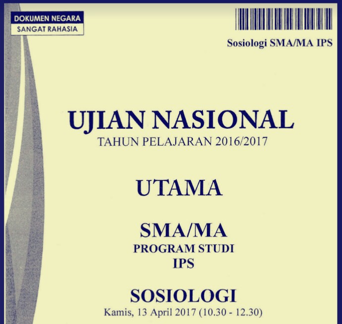 Soal Un Sosiologi Tahun 2018