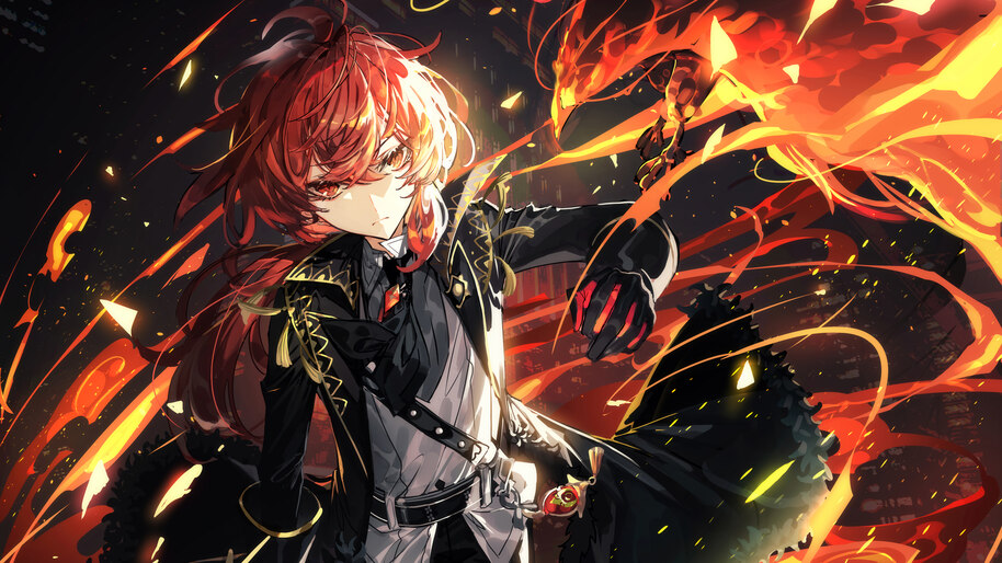 Diluc Genshin Impact 4K #2601a Wallpaper PC Desktop