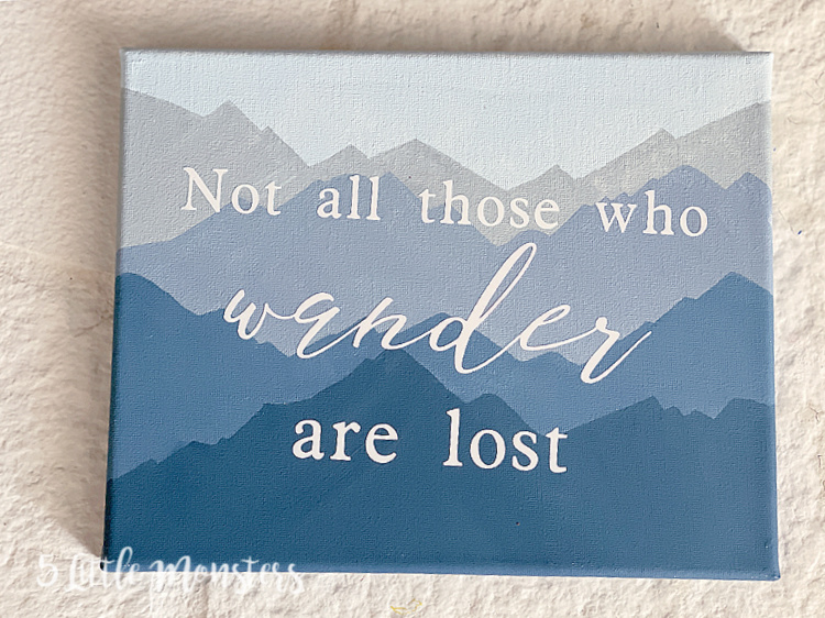 5 Little Monsters Adding Iron On to a Painted Canvas