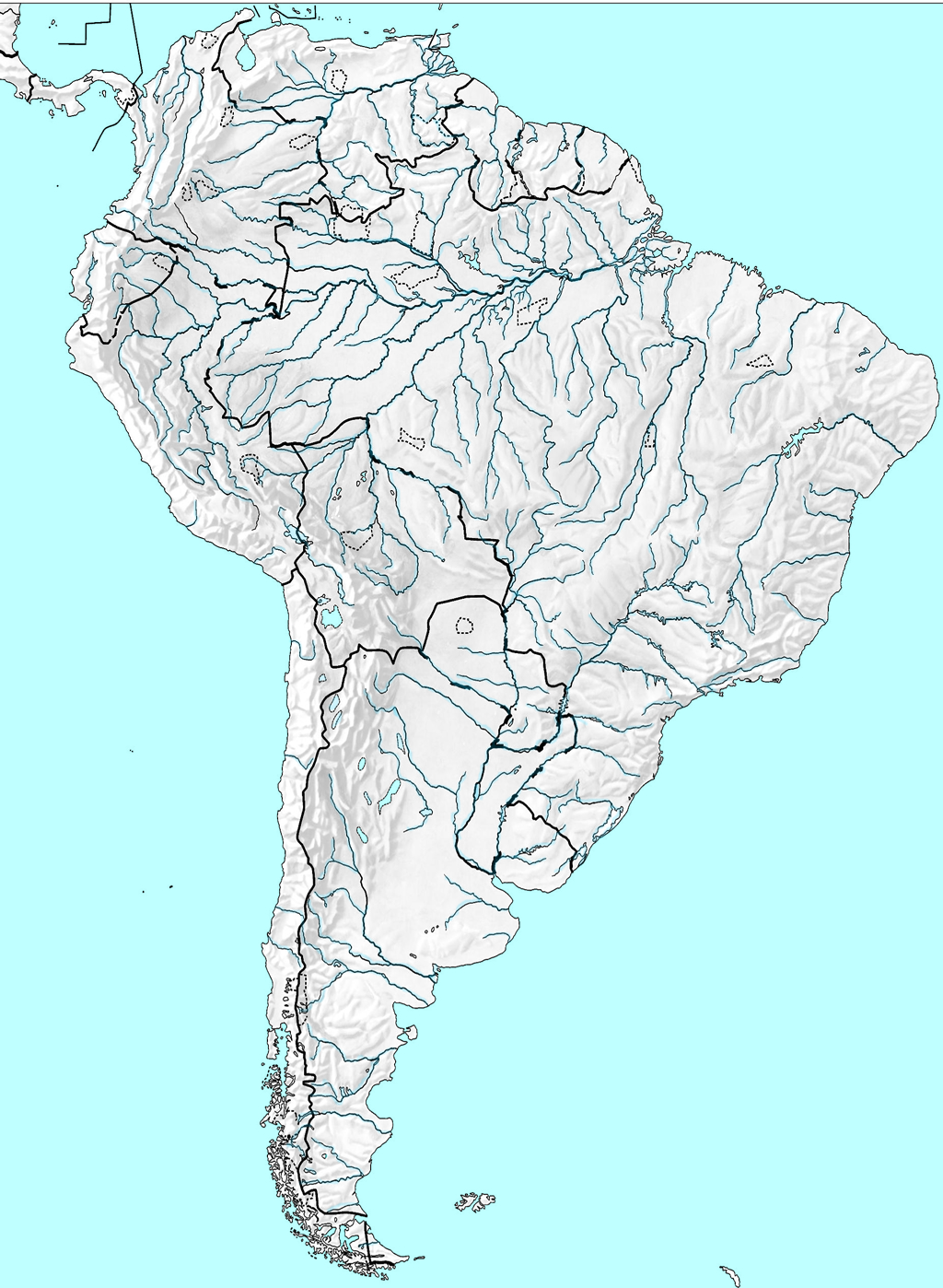 Mapa Fisico De America Del Sur Para Imprimir