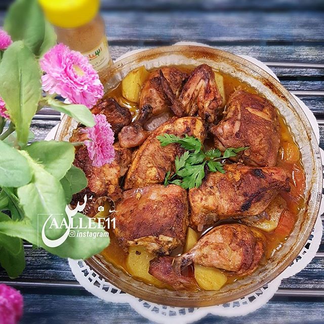 دجاج بالكاري المحمر بالفرن Chicken with red curry in oven