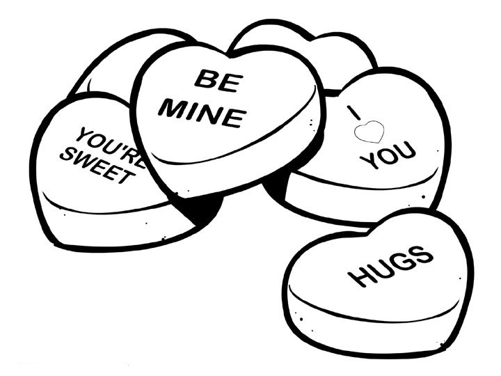 valentine sweetheart candy coloring pages - photo #13
