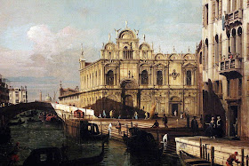 A Bellotto of the Rio dei Mendacanti with the Scuola di San Marco in Venice, probably executed in about 1741