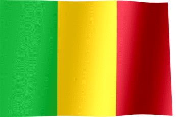 The waving flag of Mali (Animated GIF) (Drapeau du Mali)