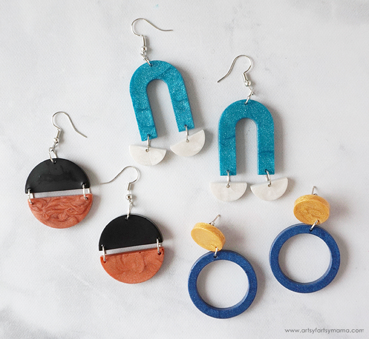 Set of polymer clay jewelry polymer clay accessories long earrings stylish  ring