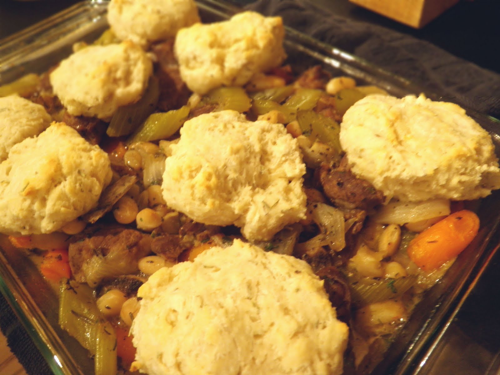 Lamb Casserole with Beans and Biscuits