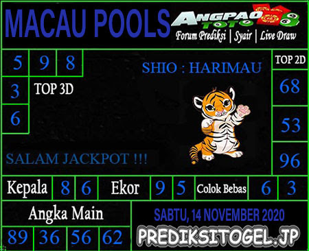 Prediksi Toto Macau Sabtu 14 November 2020 Hari Ini Togel Macau Jitu