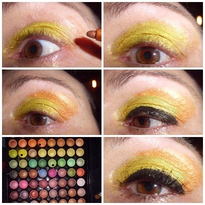 maquillaje de ojos amarillo paso a paso 
