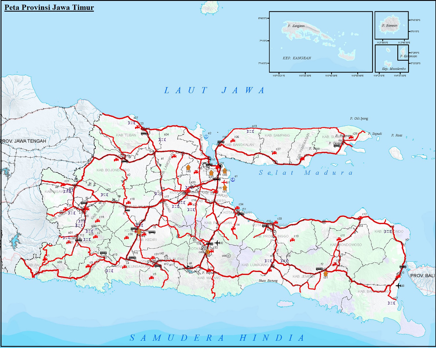  Peta Jawa Timur HD  Ukuran Besar Lengkap dan Keterangannya 