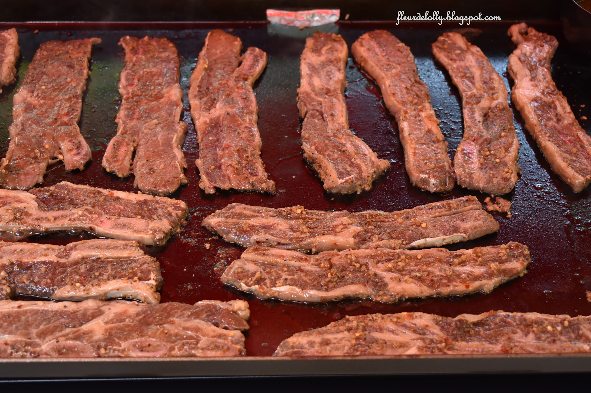Fleur de Lolly Blackstone Griddle Asian Flanken Ribs with Fried Rice