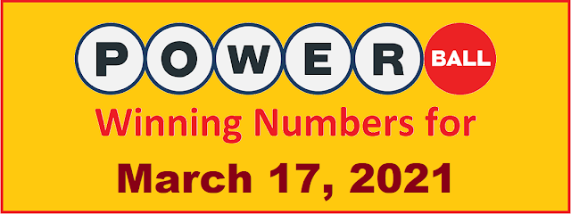 PowerBall Winning Numbers for Wednesday, March 17, 2021