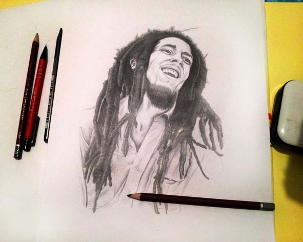Drawing 1 out of 30 Step by step tutorial of my new Bob Marley drawing   PeakD