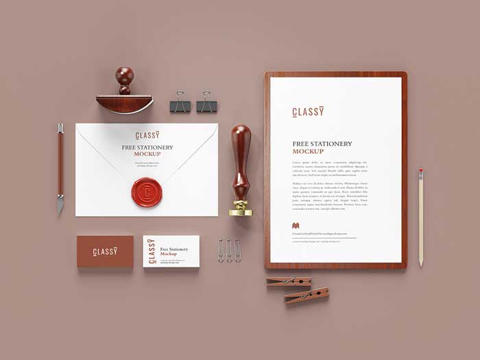 Classy Stationery PSD Mockup Free Download Classy Stationery PSD Mockup