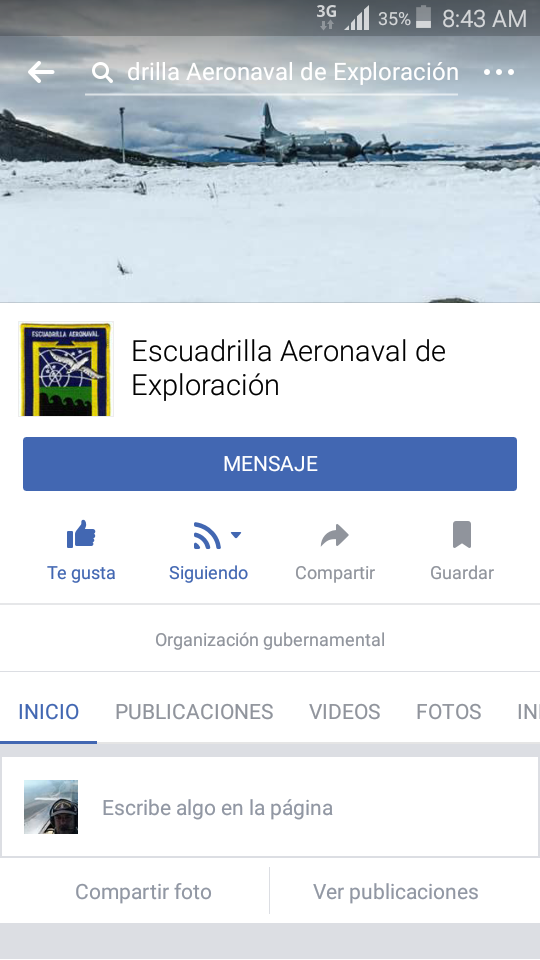 La Escuadrilla Aeronaval de Exploración en facebook