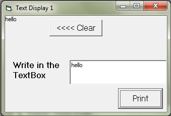 Displaying text with print method and textbox control