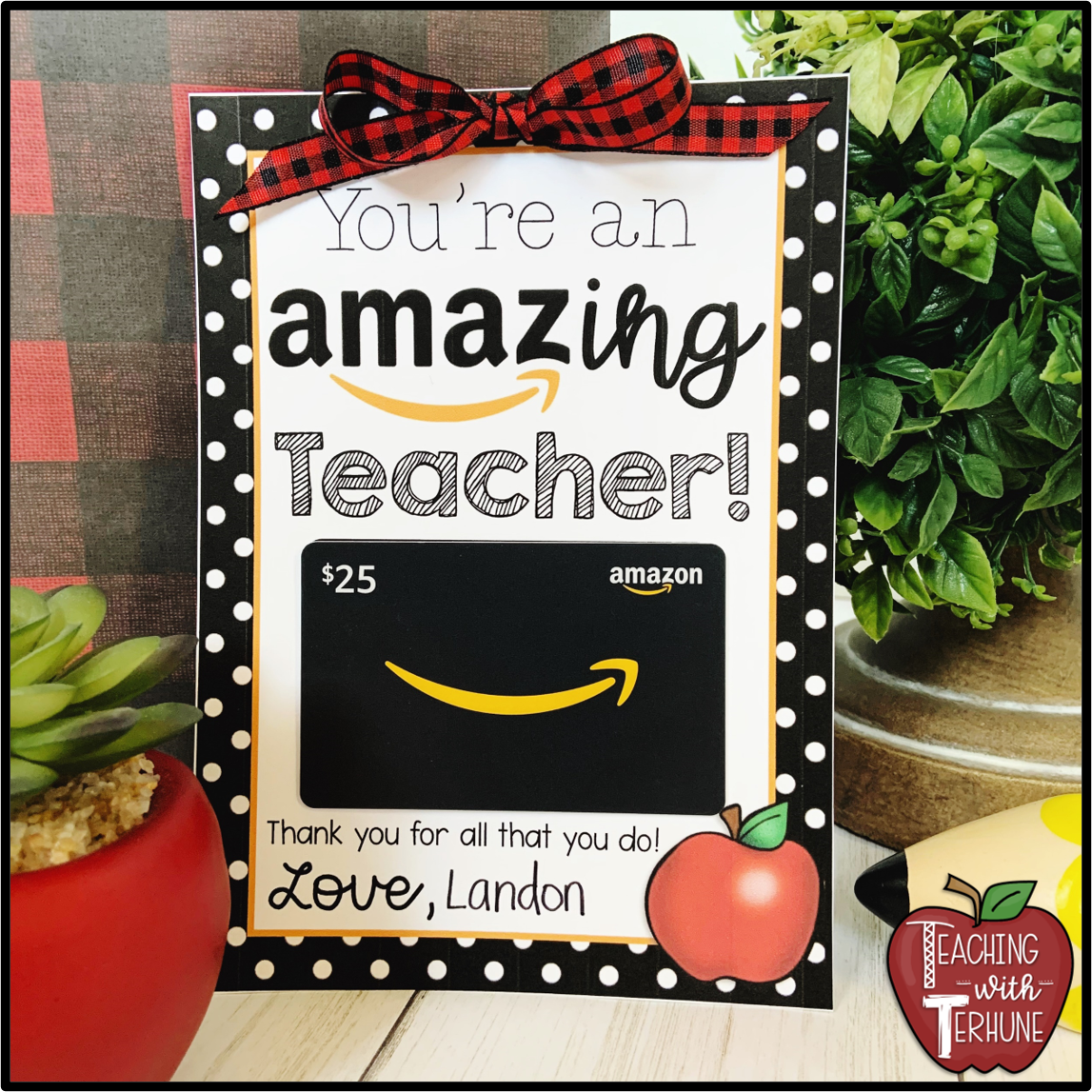 Teaching With Terhune: Amazon Gift Tag for Teacher Christmas Gift and/or Teacher  Appreciation Gift