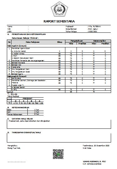 Download Aplikasi Raport Sementara K13 Semester 1 Ta 2020 2021 Pengganti Ard Karyaku
