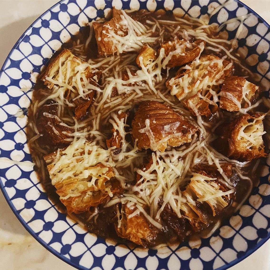 Stella's Wardrobe CHRISSY TEIGEN'S FRENCH ONION SOUP WITH CROISSANT