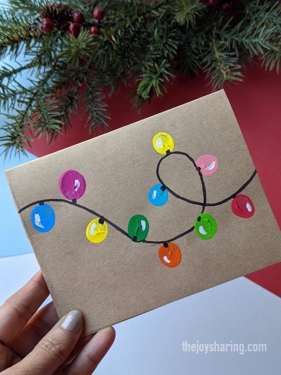 how to make fingerprint xmas greeting card?