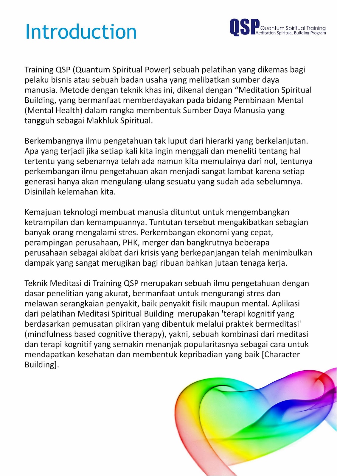 Adem Ati Center Introduction QSP Training Meditation Indonesia Art Therapy