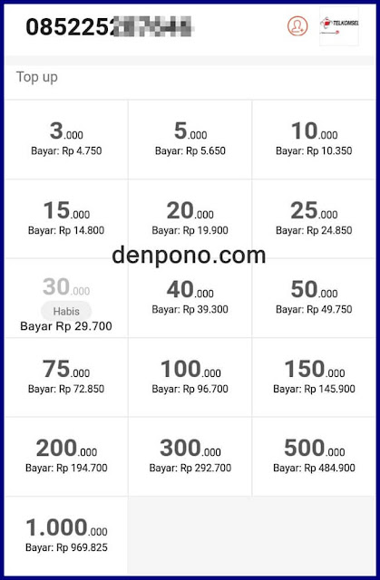 Harga pulsa telkomsel di mitra shopee terbaru