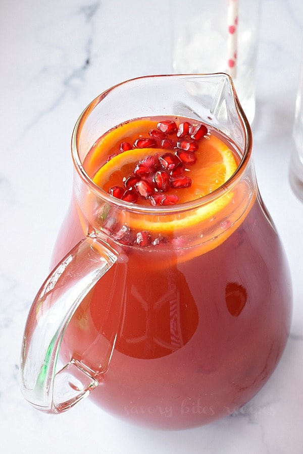 best christmas punch in a glass pitcher