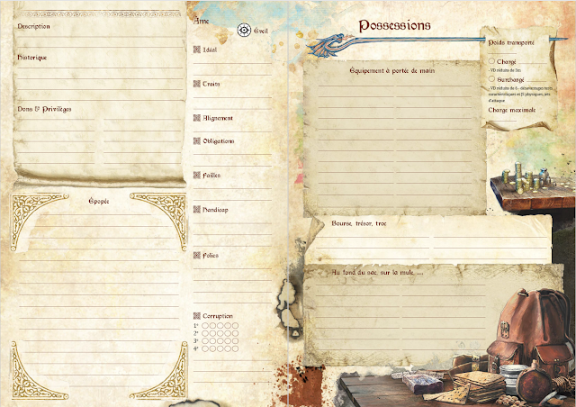 Lot De Pièces Pour Donjons & Dragons - Plateaux Et Fiches Personnage, Occasion