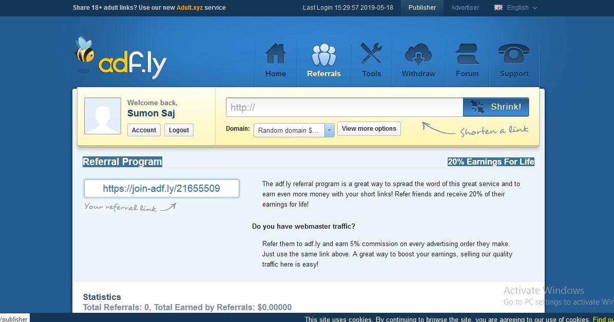 Click the link above перевод. Referral link. easy stat.
