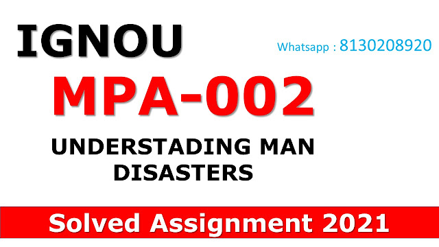 MPA 002 UNDERSTADING MAN DISASTERS