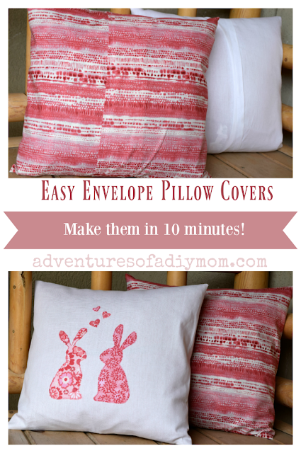 Update your old throw pillows with this quick and easy envelope pillow cover tutorial. In about 10 minutes, you can learn to sew these pillow covers with an envelope closure. Plus learn how to calculate the fabric needed for your pillow size. #envelopepillowcovers #easypillowcovers #sewingcrafts #diypillowcovers #adventuresofadiymom Update your old throw pillows with this quick and easy envelope pillow cover tutorial. In about 10 minutes, you can learn to sew these pillow covers with an envelope closure. Plus learn how to calculate the fabric needed for your pillow size. #envelopepillowcovers #easypillowcovers #sewingcrafts #diypillowcovers #adventuresofadiymom
