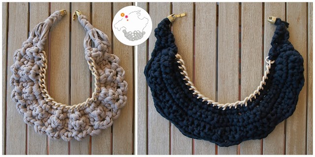 DIY: Patrón para collar de trapillo de ganchillo (crochet)