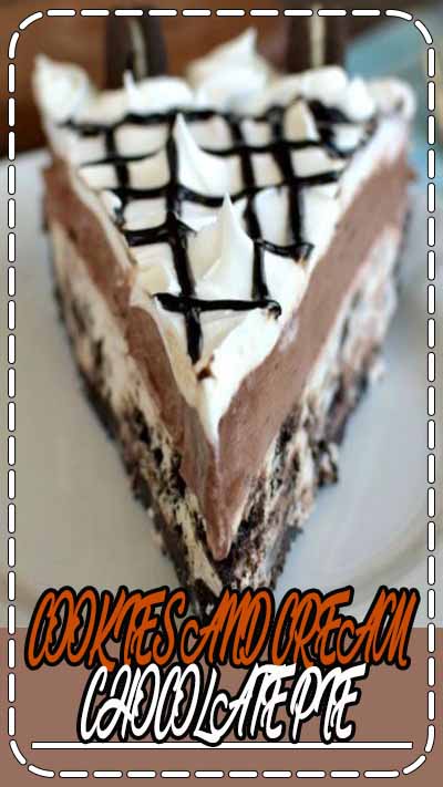 Cookies and Cream Chocolate Pie - the layer of no bake cookies and cream cheesecake makes this easy pudding pie taste so good. Make this recipe the next time you need to bring dessert!