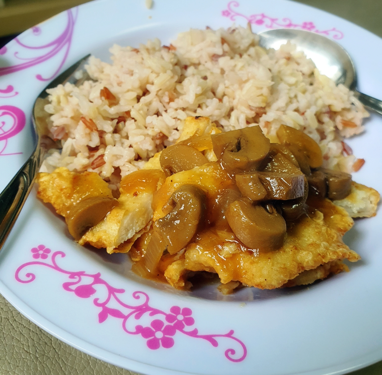 I Love. I Cook. I Bake.: Fried Chicken Steak with Mushroom Sauce