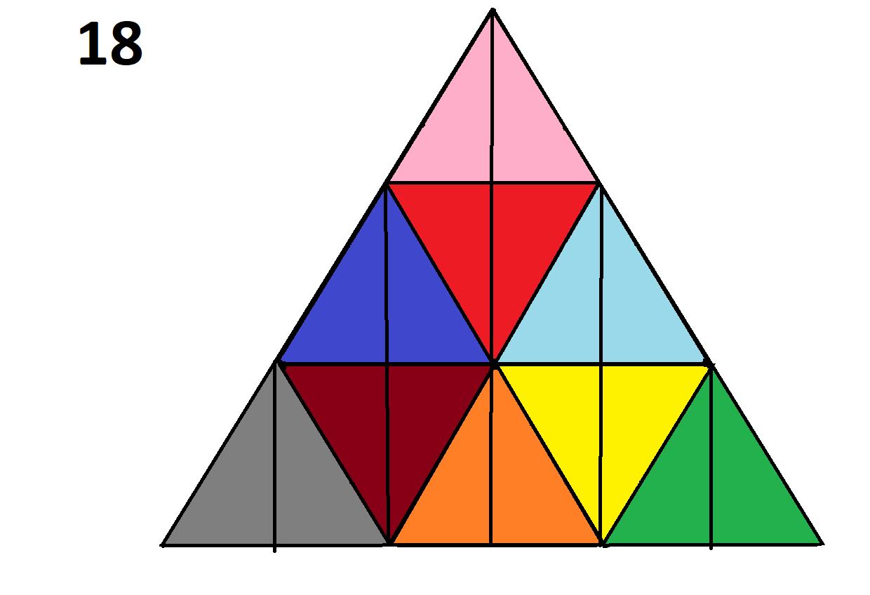 мы разбили треугольники по количеству равных сторон. три средних линии в треугольнике. разделить треугольник на равные части. разделить треугольник на треугольники. деление треугольника на 3 равные части.