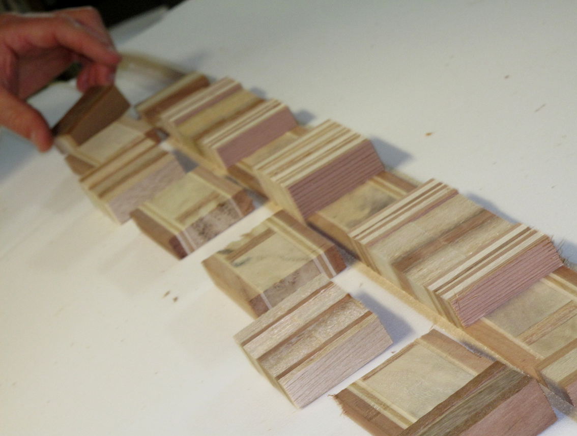 fish and log: wooden inlay