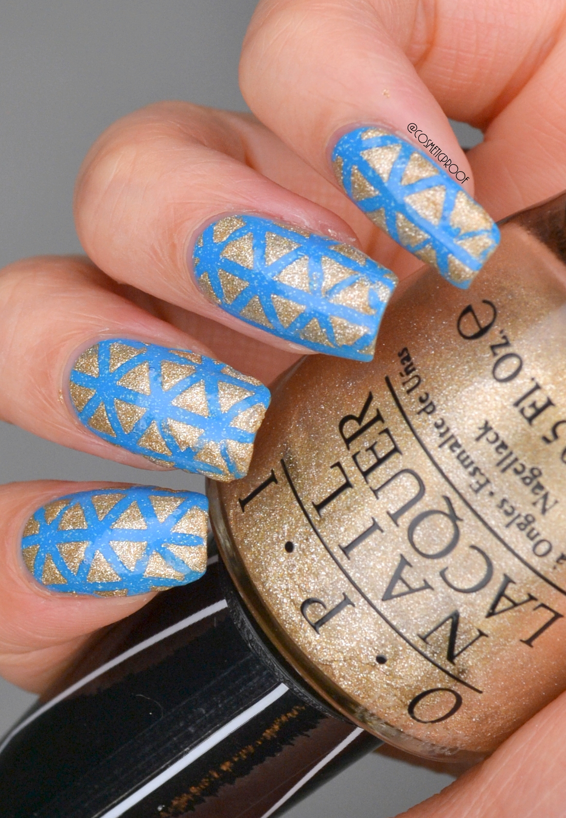 NAILS, Blue and Gold #CBBxManiMonday, Cosmetic Proof