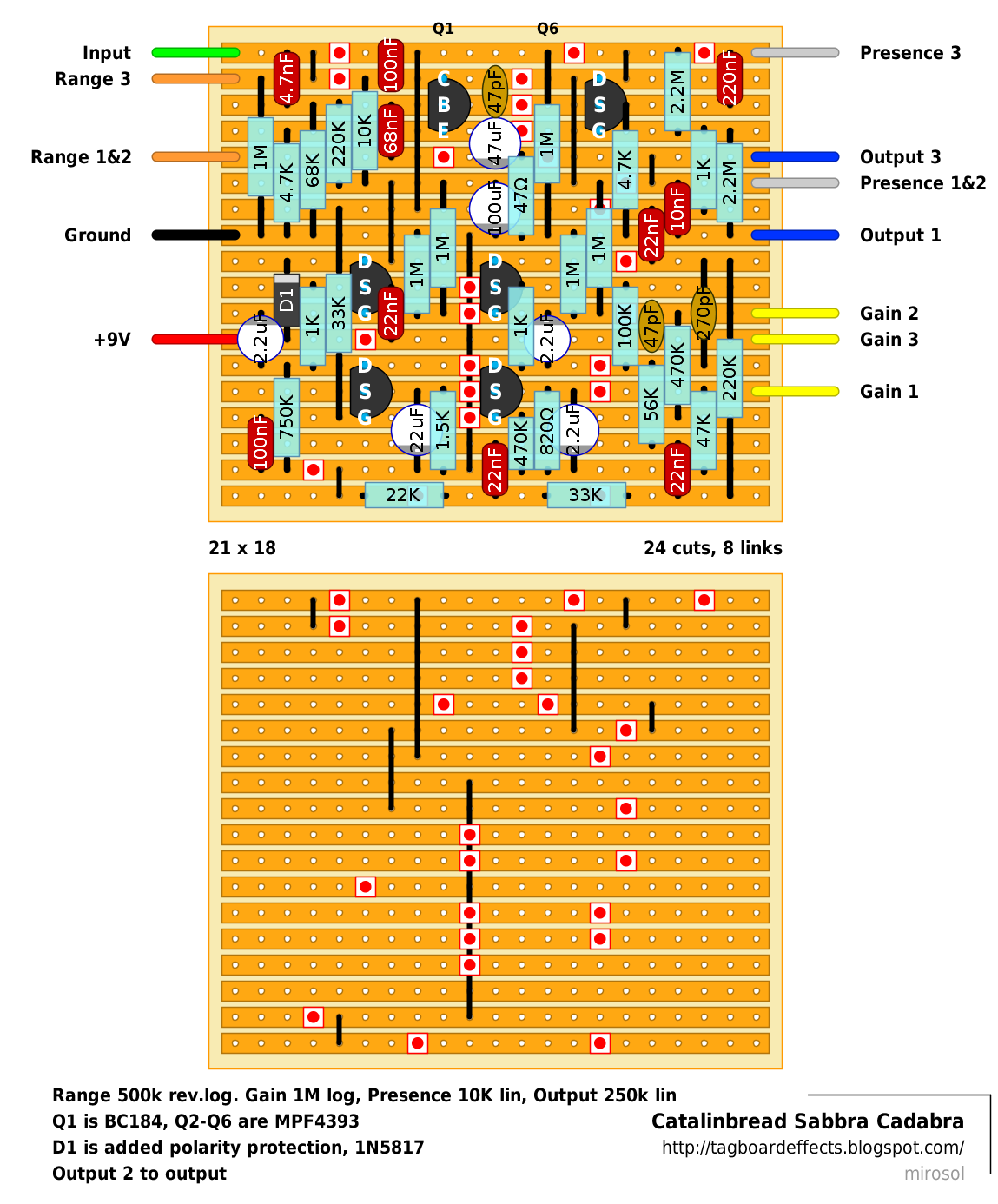 Guitar FX Layouts: Catalinbread Sabbra Cadabra