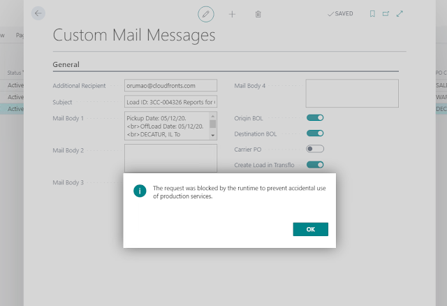 Error: The request was blocked by the runtime to prevent accidental use of production services Error: The request was blocked by the runtime to prevent accidental use of production services